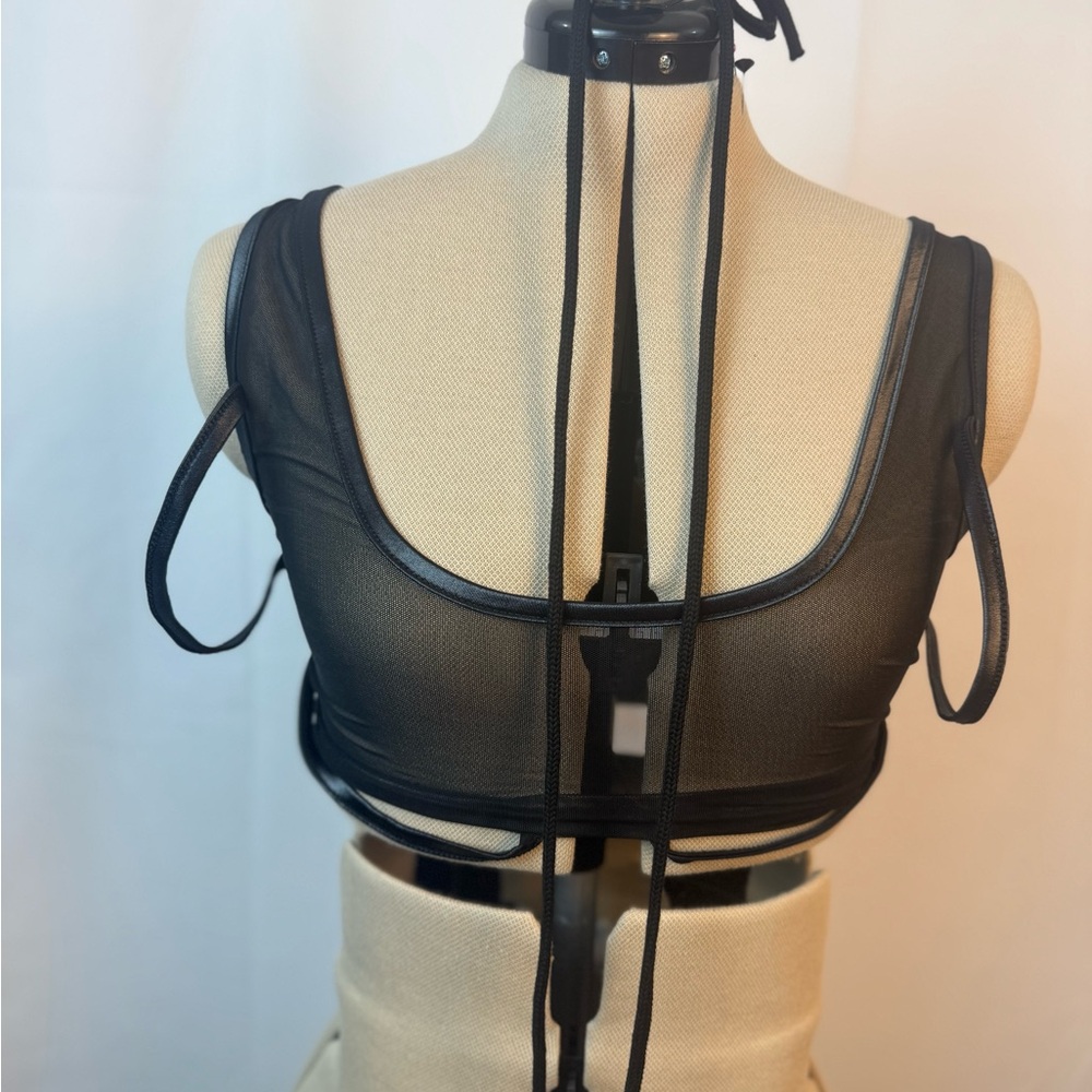 Blackmilk Black Sheer Strappy Top